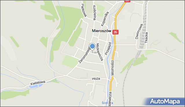 Mieroszów, Zielna, mapa Mieroszów