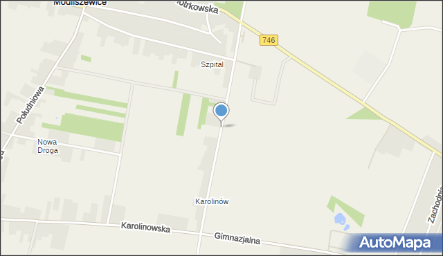 Modliszewice, Zielona, mapa Modliszewice