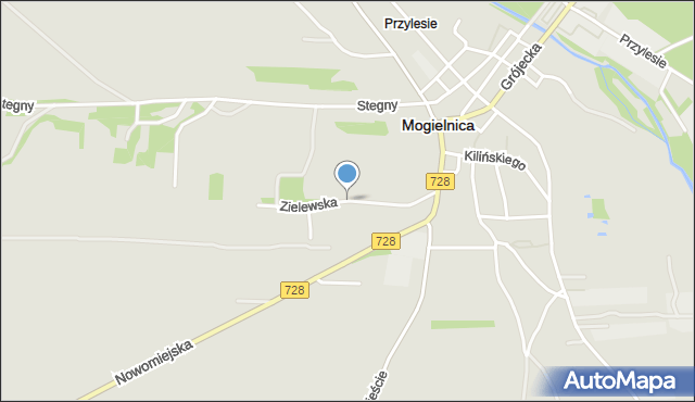 Mogielnica powiat grójecki, Zielewska, mapa Mogielnica powiat grójecki