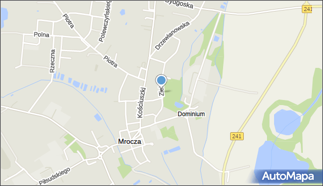 Mrocza, Zielona, mapa Mrocza