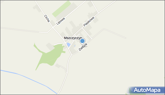 Mszczyczyn, Zielona, mapa Mszczyczyn