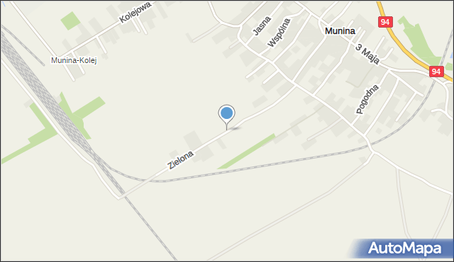 Munina, Zielona, mapa Munina