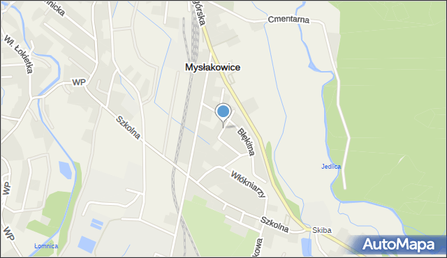 Mysłakowice, Zielona, mapa Mysłakowice