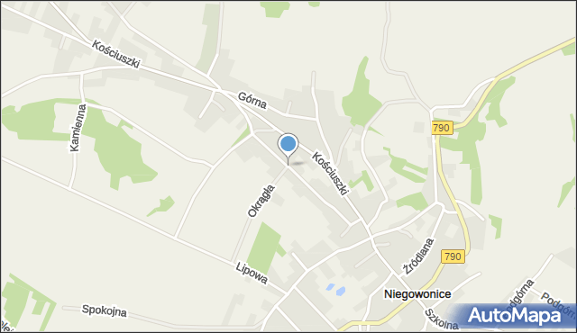 Niegowonice, Zielona, mapa Niegowonice