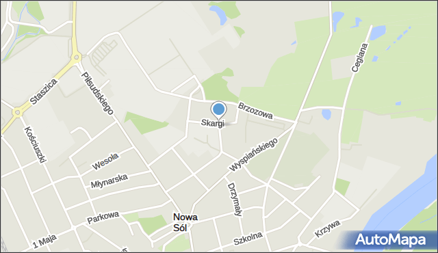 Nowa Sól, Zielona, mapa Nowa Sól