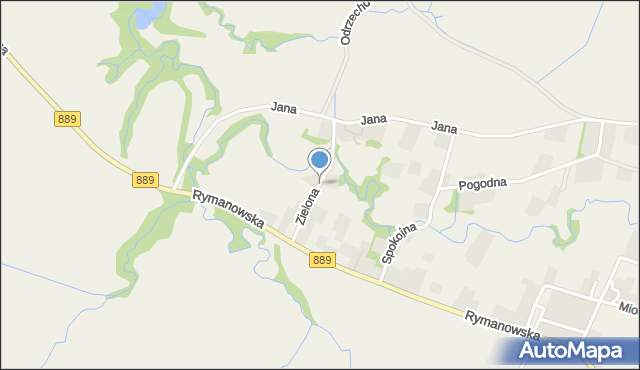 Odrzechowa, Zielona, mapa Odrzechowa