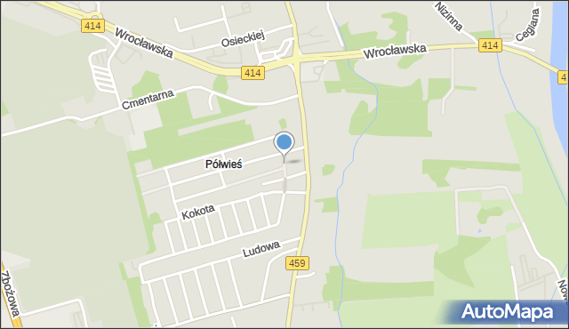 Opole, Zielonej Doliny, mapa Opola