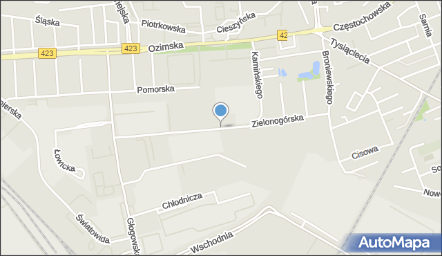 Opole, Zielonogórska, mapa Opola