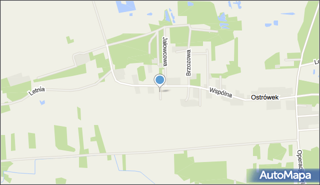 Ostrówek gmina Dąbrówka, Zielna, mapa Ostrówek gmina Dąbrówka