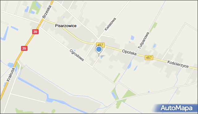 Pisarzowice gmina Lubsza, Zielona, mapa Pisarzowice gmina Lubsza