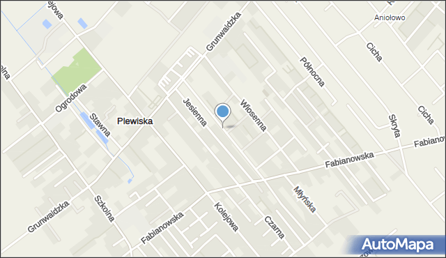 Plewiska gmina Komorniki, Zimowa, mapa Plewiska gmina Komorniki