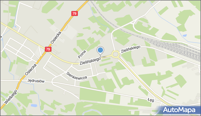 Połaniec powiat staszowski, Zielińskiego Józefa, mapa Połaniec powiat staszowski