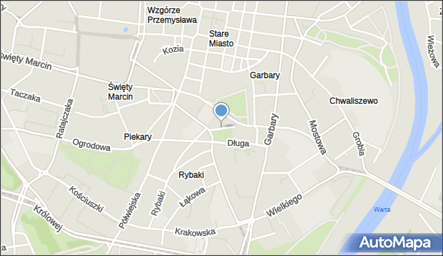 Poznań, Zielona, mapa Poznania