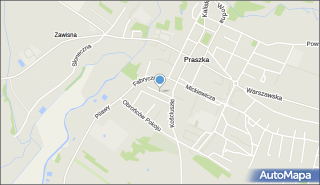 Praszka, Zielona, mapa Praszka