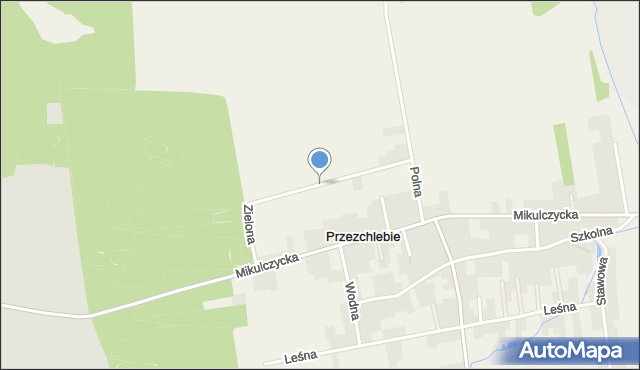 Przezchlebie, Zielona, mapa Przezchlebie