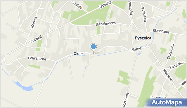 Pysznica, Ziarny, mapa Pysznica