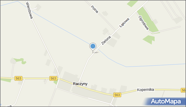 Raczyny gmina Żuromin, Zielona, mapa Raczyny gmina Żuromin