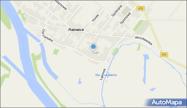 Ratowice gmina Czernica, Zielona, mapa Ratowice gmina Czernica