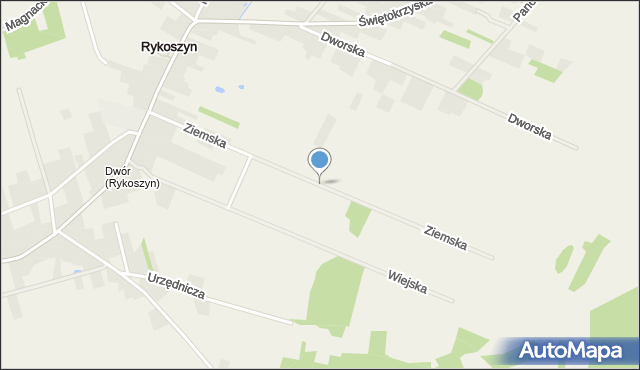 Rykoszyn, Ziemska, mapa Rykoszyn