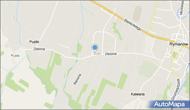 Rymanów, Zielona, mapa Rymanów