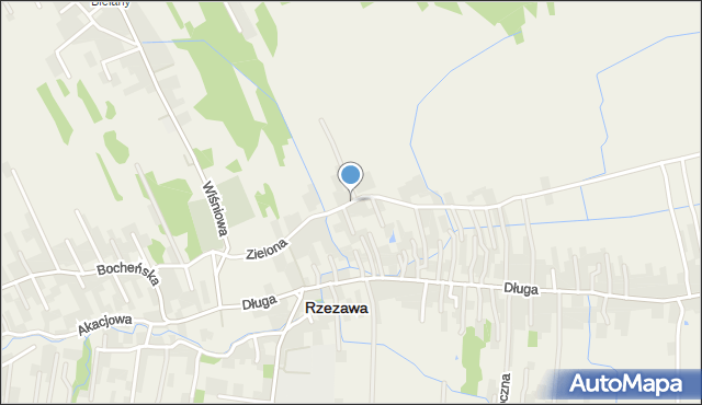 Rzezawa, Zielona, mapa Rzezawa