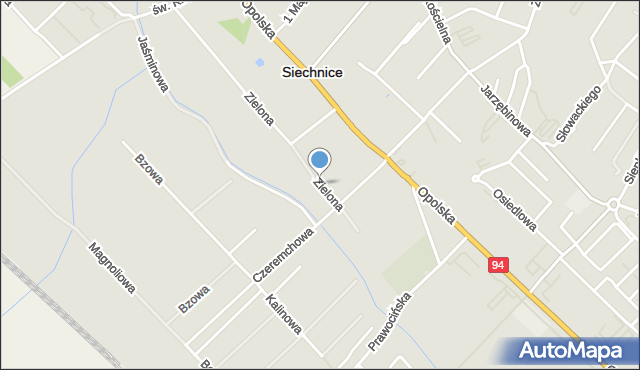 Siechnice, Zielona, mapa Siechnice