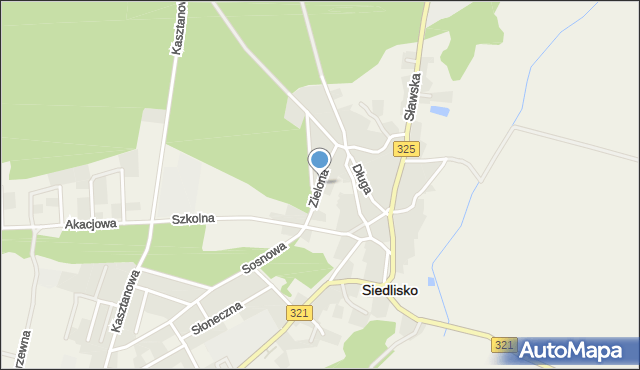 Siedlisko powiat nowosolski, Zielona, mapa Siedlisko powiat nowosolski