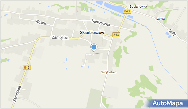 Skierbieszów, Zielona, mapa Skierbieszów