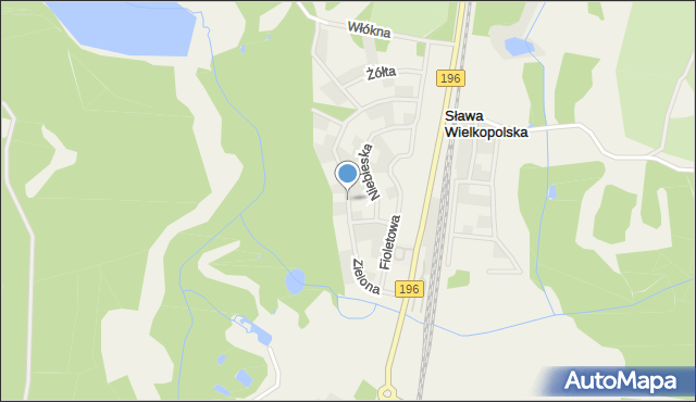 Sława Wielkopolska, Zielona, mapa Sława Wielkopolska