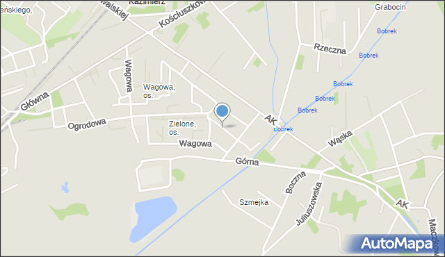 Sosnowiec, Zielona, mapa Sosnowca