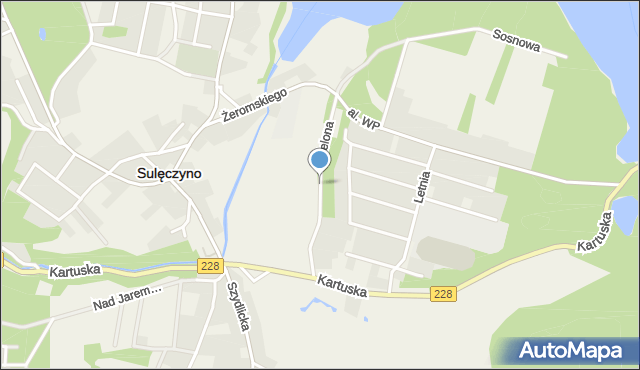 Sulęczyno, Zielona Droga, mapa Sulęczyno