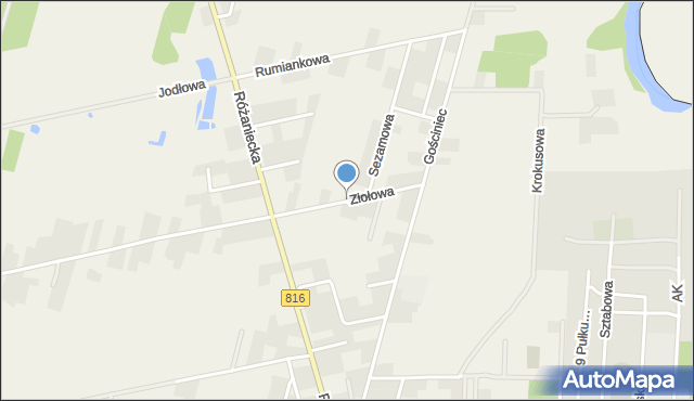 Suszno, Ziołowa, mapa Suszno