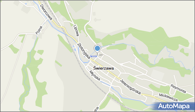 Świerzawa, Zielona, mapa Świerzawa