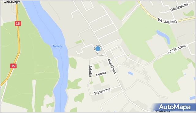 Szafranki gmina Ostróda, Zimowa, mapa Szafranki gmina Ostróda