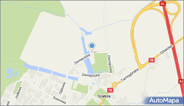 Szałsza, Ziemięcicka, mapa Szałsza