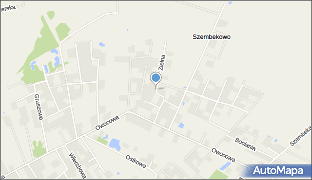 Szembekowo, Zielna, mapa Szembekowo