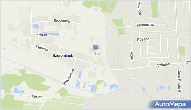 Szerominek, Zimowa, mapa Szerominek