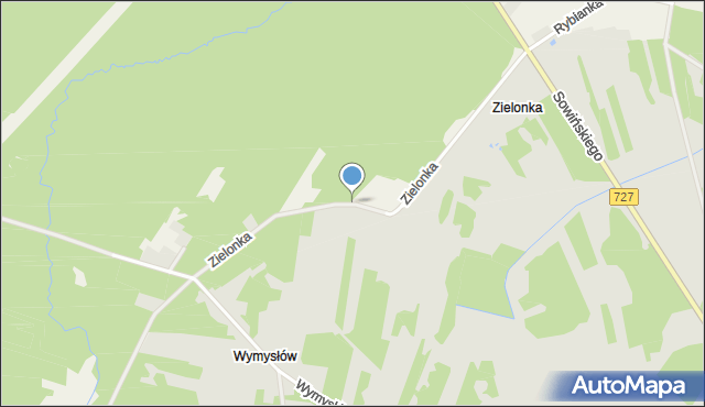 Szydłowiec, Zielonka, mapa Szydłowiec