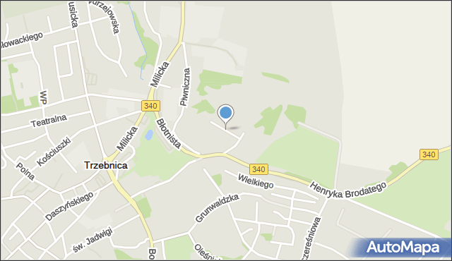 Trzebnica, Zielone Wzgórze, mapa Trzebnica