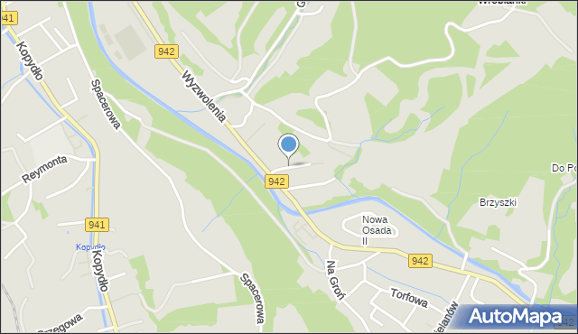 Wisła, Zielona, mapa Wisła