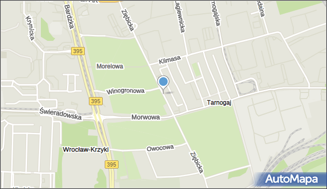 Wrocław, Ziębicka, mapa Wrocławia