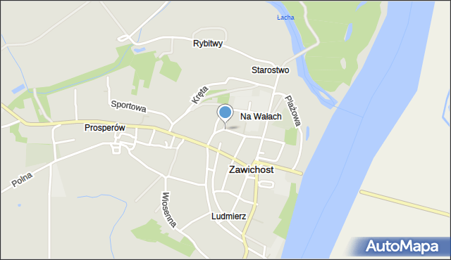 Zawichost, Zielna, mapa Zawichost