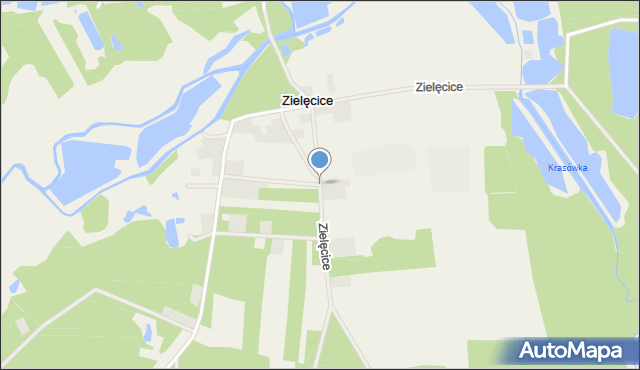 Zielęcice gmina Łask, Zielęcice, mapa Zielęcice gmina Łask