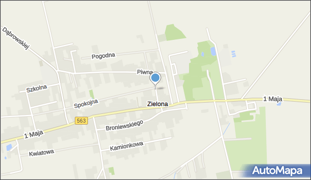 Zielona gmina Kuczbork-Osada, Zielona, mapa Zielona gmina Kuczbork-Osada