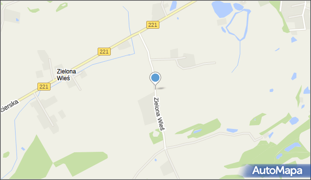 Zielona Wieś gmina Nowa Karczma, Zielona Wieś, mapa Zielona Wieś gmina Nowa Karczma