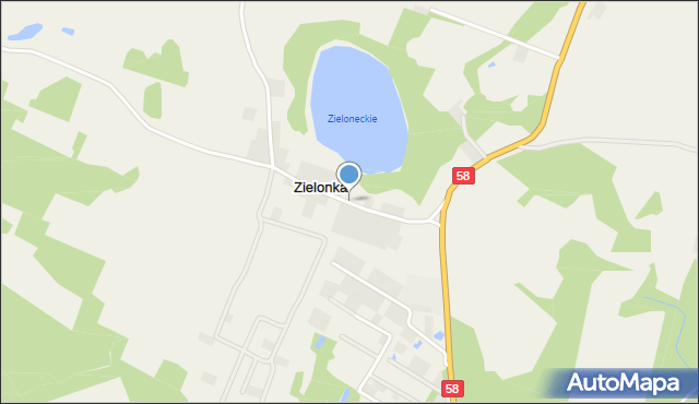 Zielonka gmina Szczytno, Zielonka, mapa Zielonka gmina Szczytno