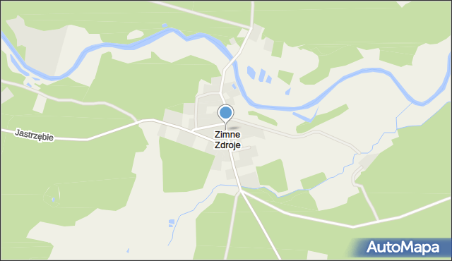 Zimne Zdroje gmina Osieczna, Zimne Zdroje, mapa Zimne Zdroje gmina Osieczna