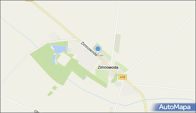 Zimnowoda gmina Borek Wielkopolski, Zimnowoda, mapa Zimnowoda gmina Borek Wielkopolski