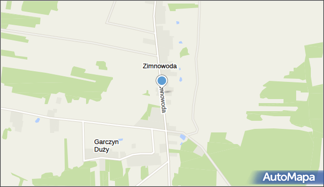 Zimnowoda gmina Kałuszyn, Zimnowoda, mapa Zimnowoda gmina Kałuszyn