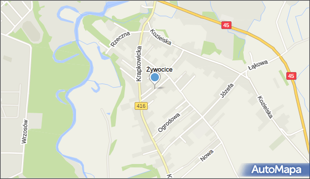 Żywocice, Zielona, mapa Żywocice